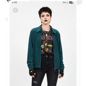 Vintage Alfred Dunner Zip Jacket Shacket Beaded Boho Western Retro Casual 12P